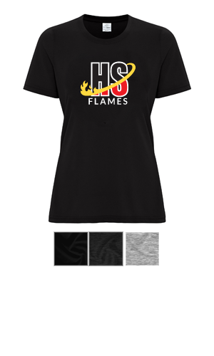 Black ATC Ladies T-Shirt with school Logo